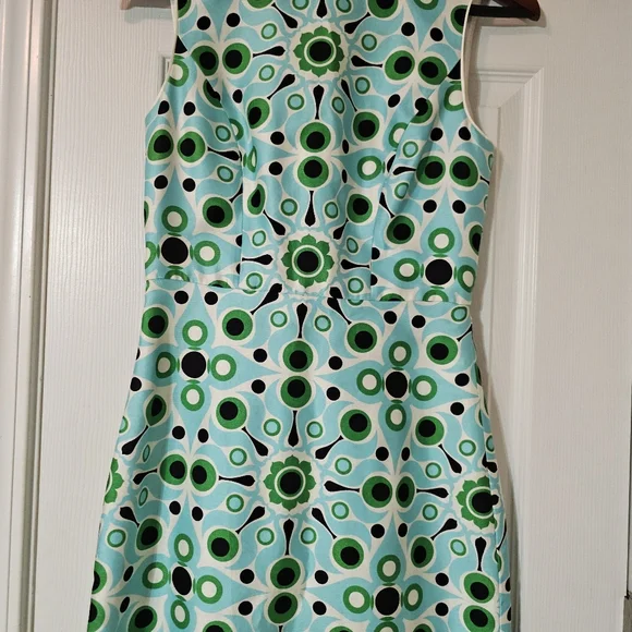 Kate Spade Solar Miriam Sheath Dress Silk Blend Blue Green Size 0 Spring Summer - Picture 3 of 13